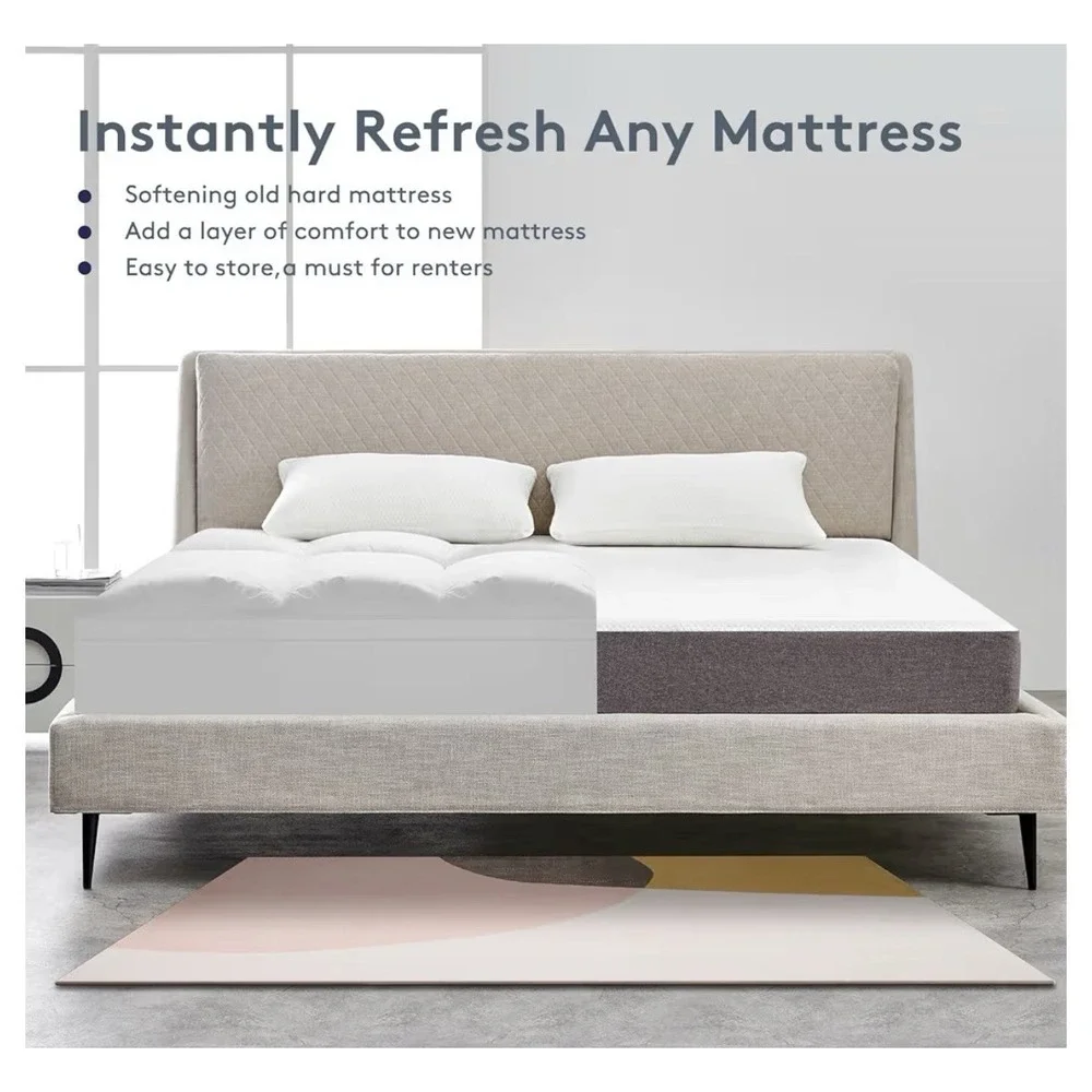 Mattress Topper King Size,Extra Thick Mattress Pad Cover,Cooling Pillow Top Matt